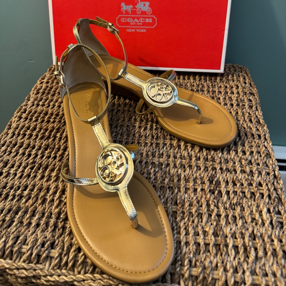 Coach vipor mirror metallic sandal